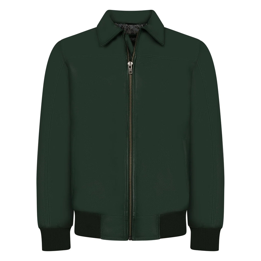 Jakewood Men's Lamb Knox Leather Bomber Jacket
