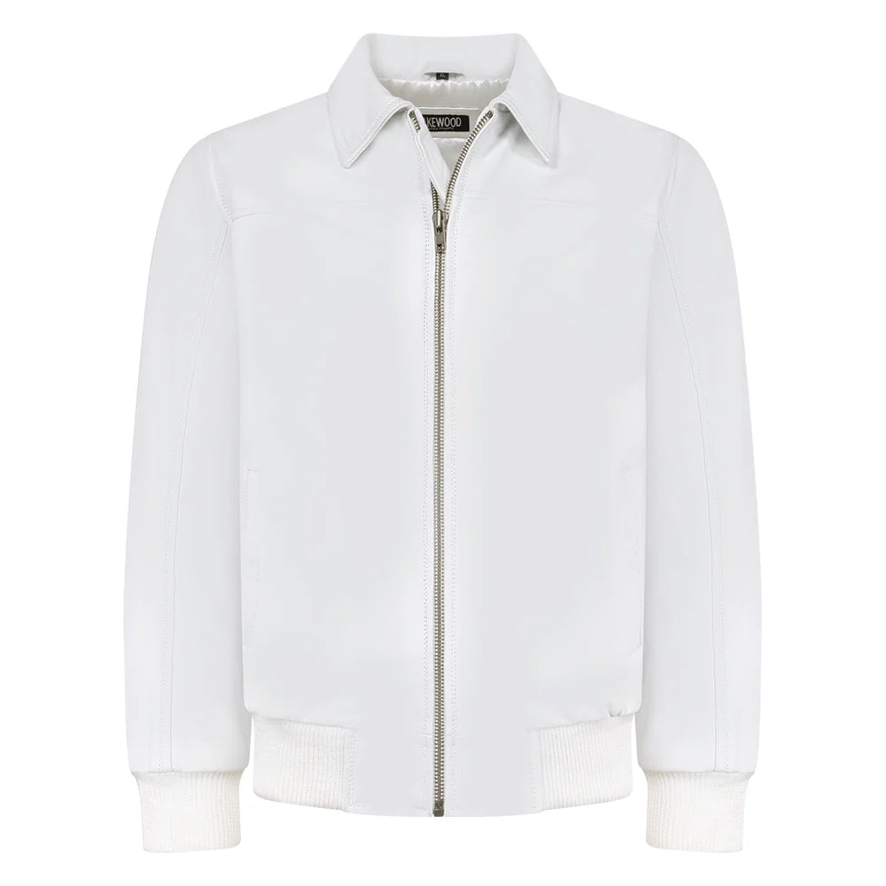 Jakewood Men's Lamb Knox Leather Bomber Jacket