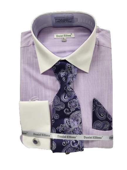 Daniel Ellissa Men's Blue Dress Shirt & Tie Set