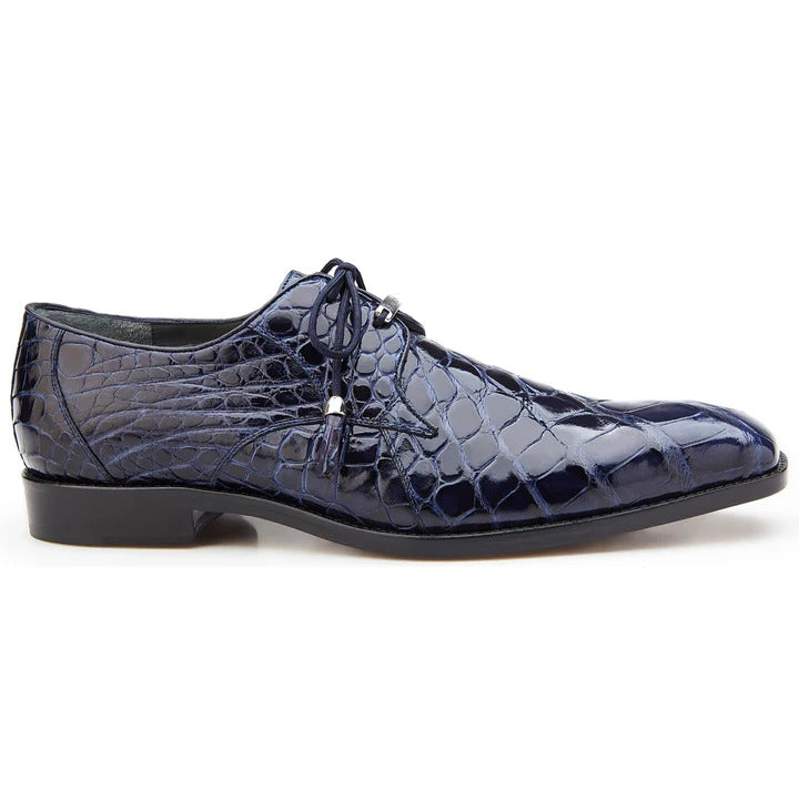 Lago Navy Plain Toe Lace-Up