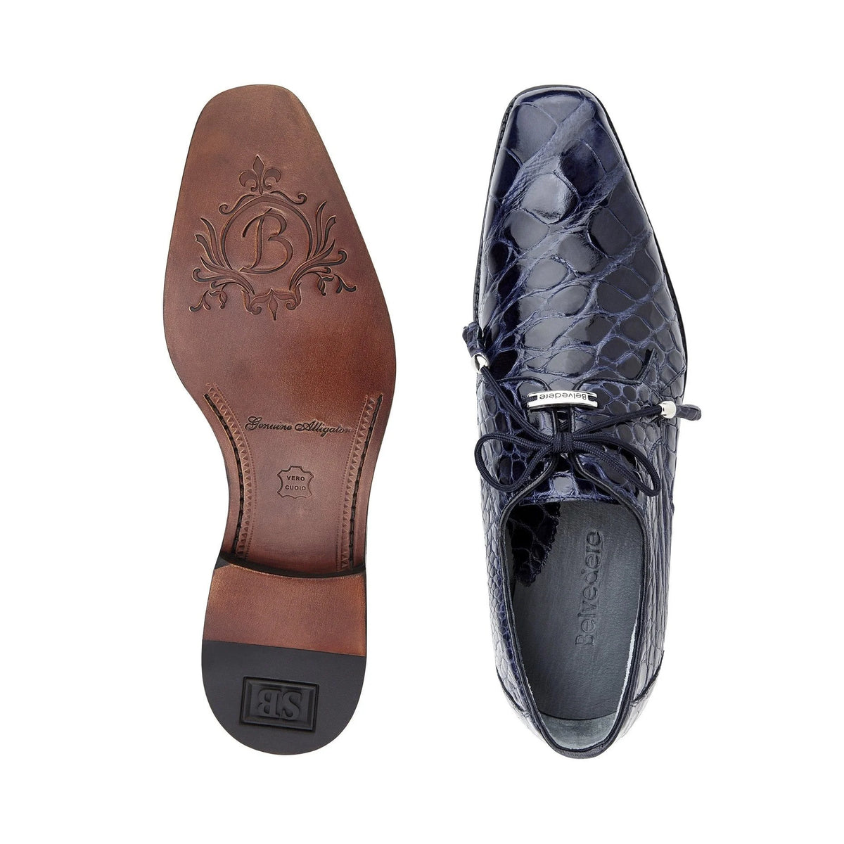 Lago Navy Plain Toe Lace-Up