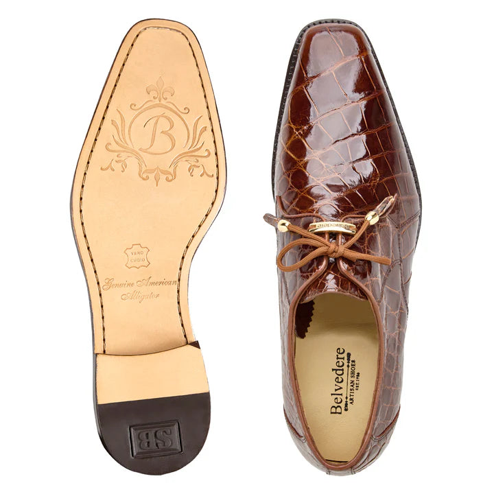 Lago Peanut Plain Toe Lace-Up