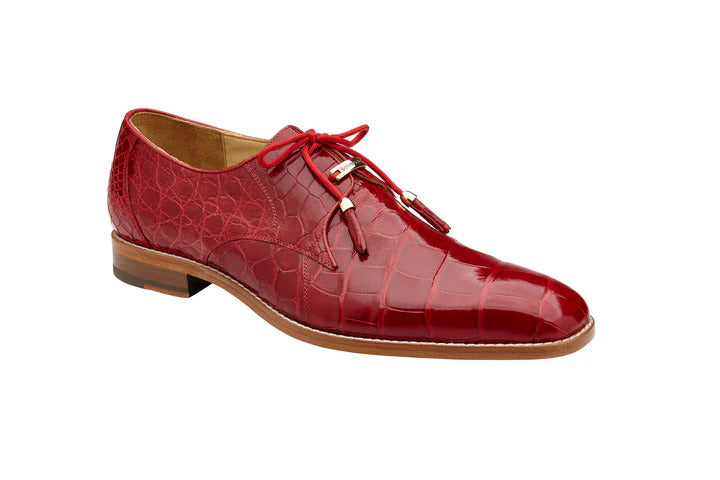 Lago Red Plain Toe Lace-Up