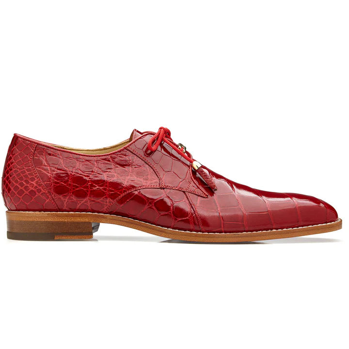 Lago Red Plain Toe Lace-Up