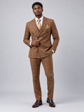 EJ Samuel - Kent Park Men's Gold Double-Breasted Fashion Vested Suit