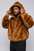 Winter Fur Men's Diamond Mink Jacket with Detachable Hood