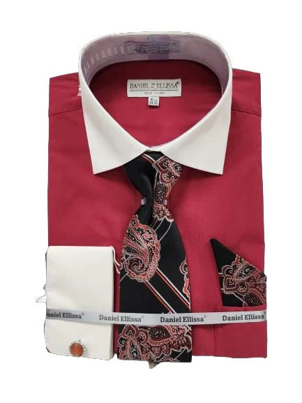 Daniel Ellissa Men's Dress Shirt & Paisley Tie Set