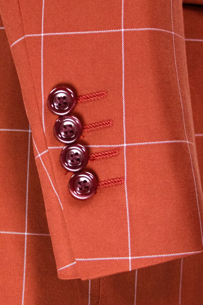 Vinci Philosophy Modern Fit Double Breasted Windowpane Suit