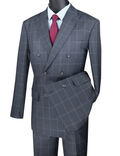 Vinci Philosophy Modern Fit Double Breasted Windowpane Suit