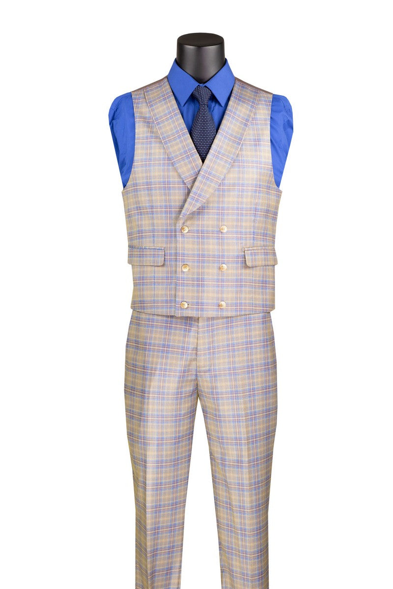 Vinci Philosophy Modern Fit 3-Piece Windowpane Suit