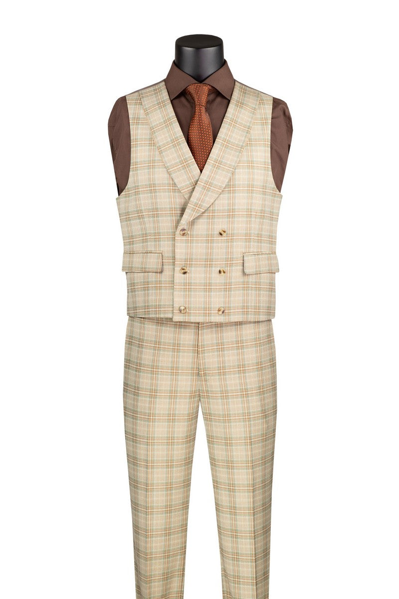 Vinci Philosophy Modern Fit 3-Piece Windowpane Suit
