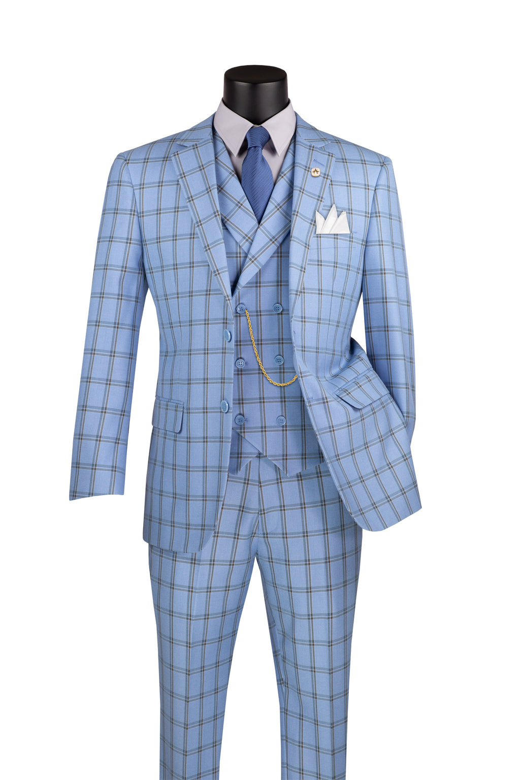 Vinci Philosophy Modern Fit 3-Piece Glen Windowpane