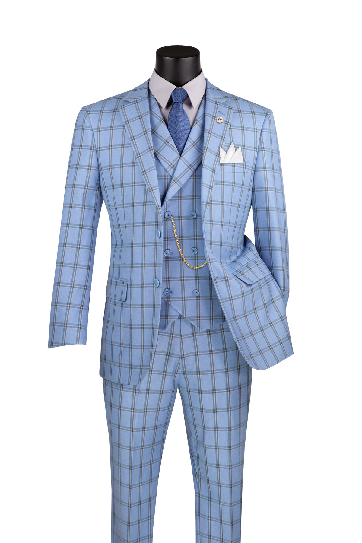 Vinci Philosophy Modern Fit 3-Piece Glen Windowpane