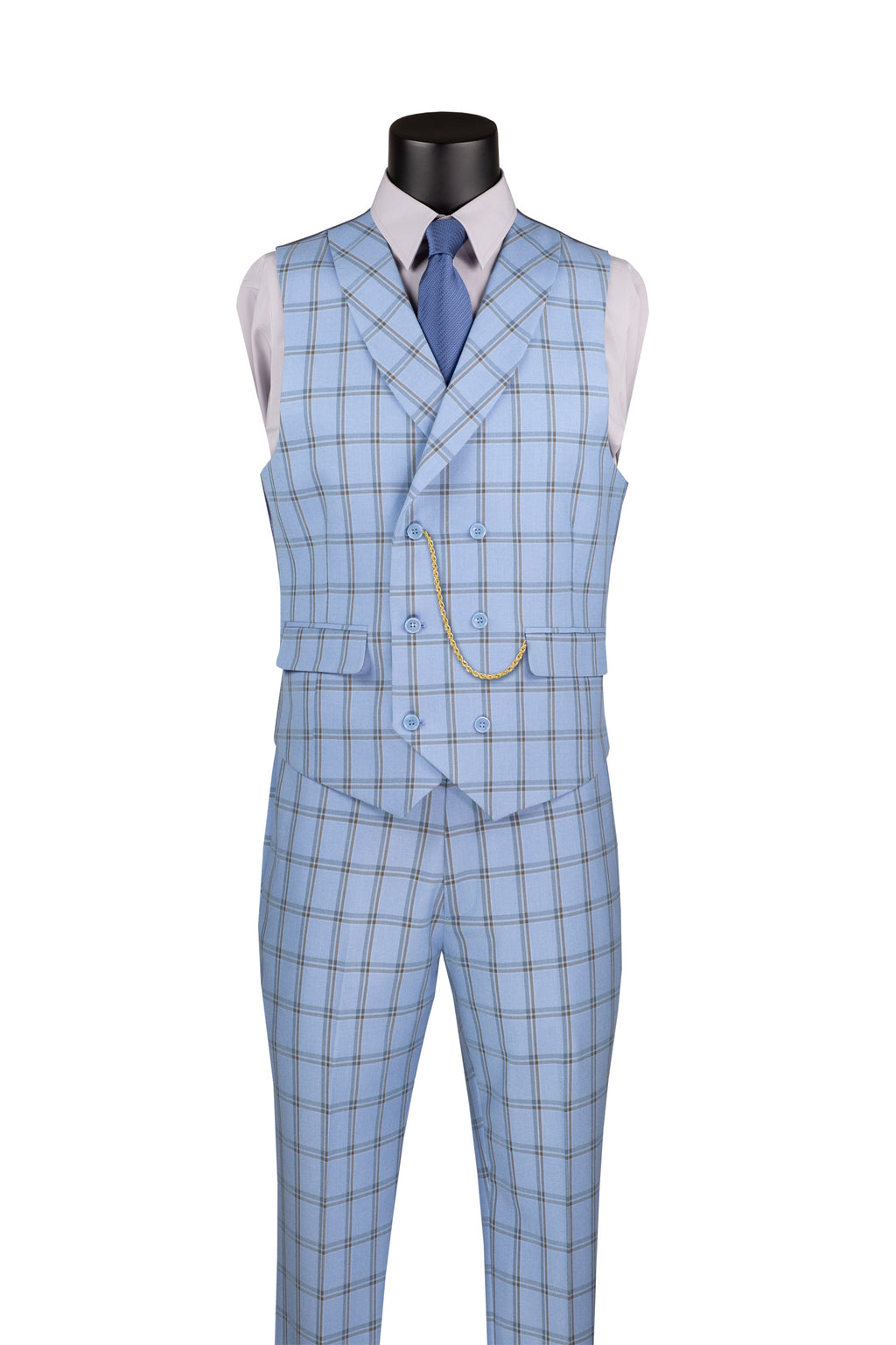 Vinci Philosophy Modern Fit 3-Piece Glen Windowpane