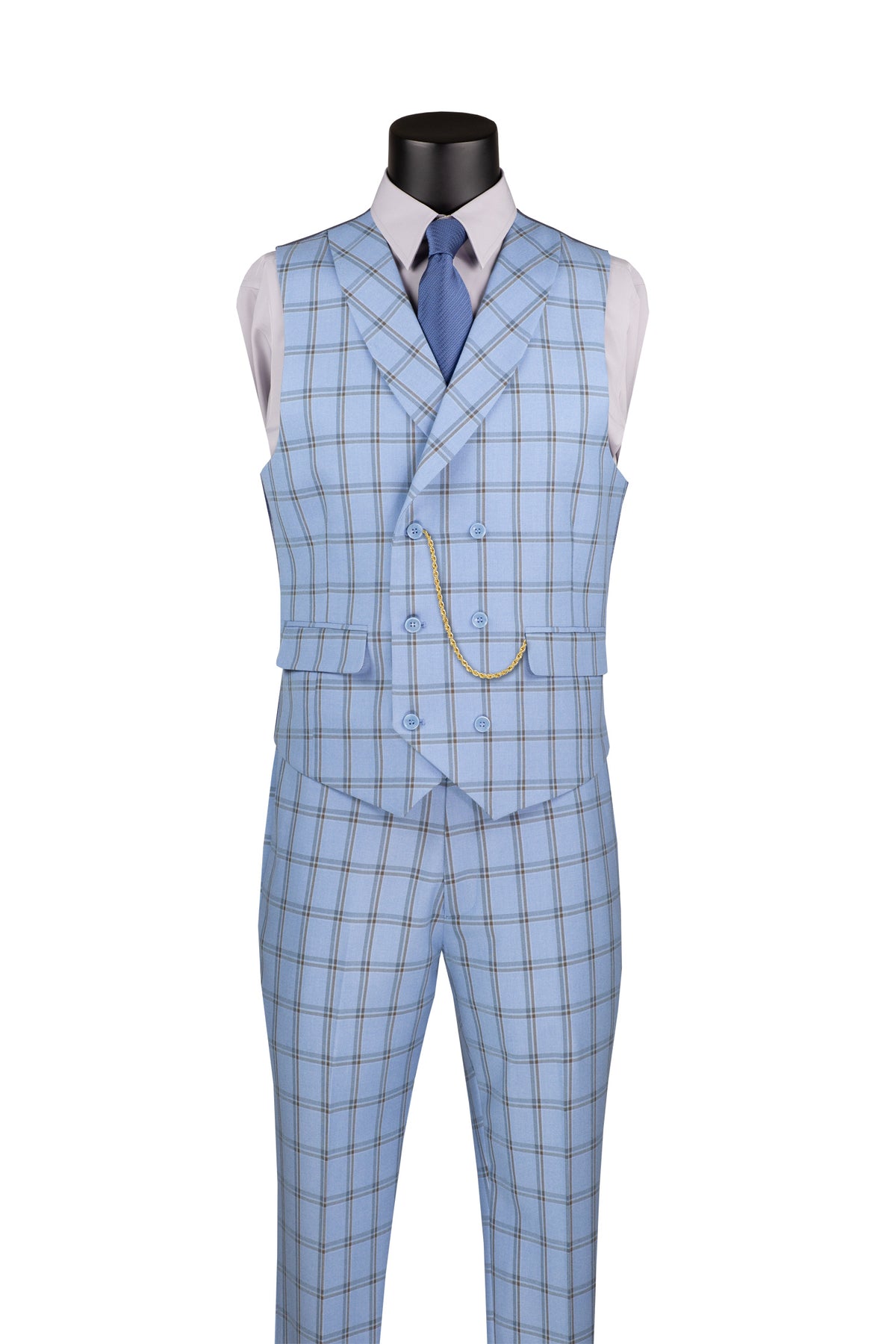 Vinci Philosophy Modern Fit 3-Piece Glen Windowpane