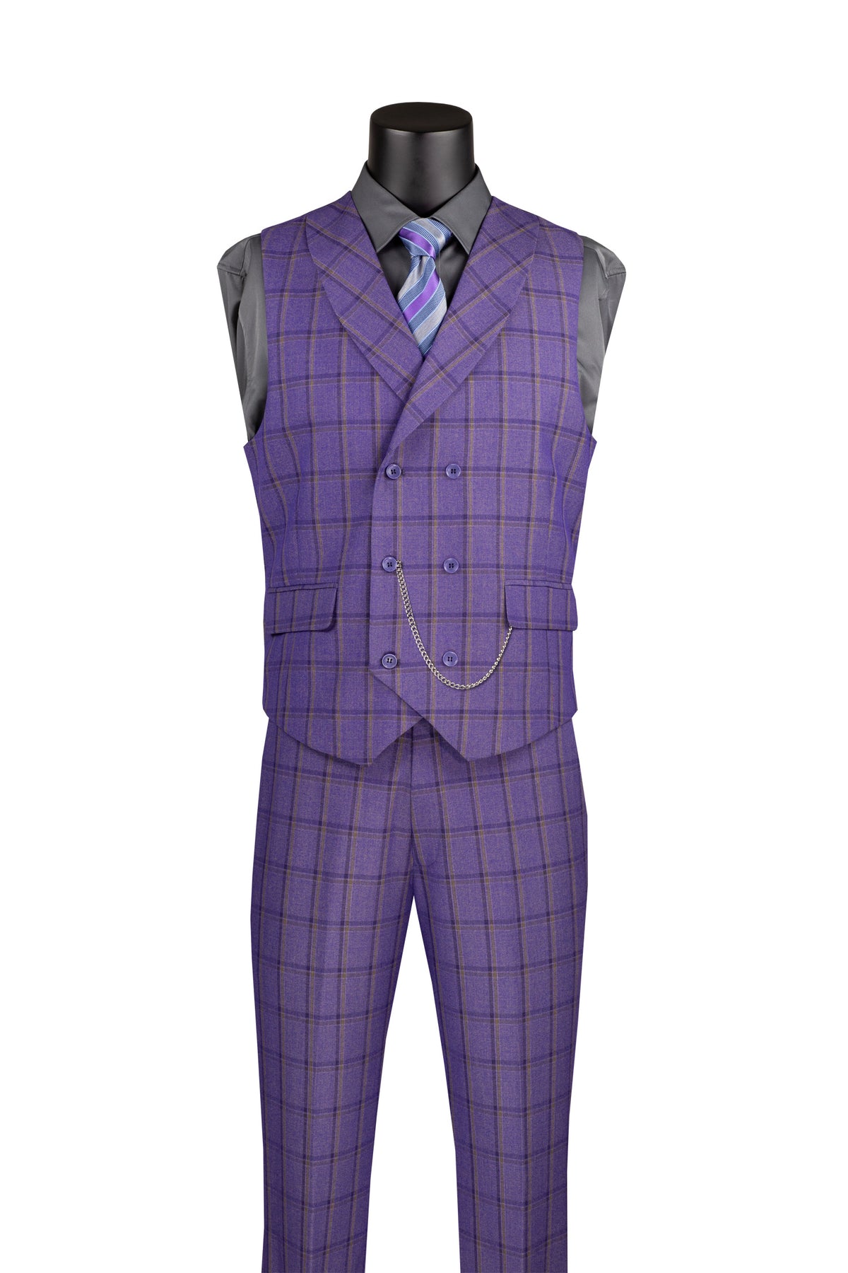 Vinci Philosophy Modern Fit 3-Piece Glen Windowpane