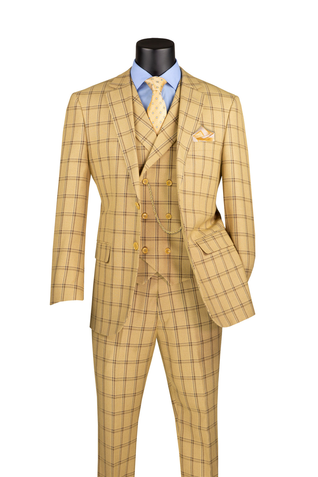 Vinci Philosophy Modern Fit 3-Piece Glen Windowpane