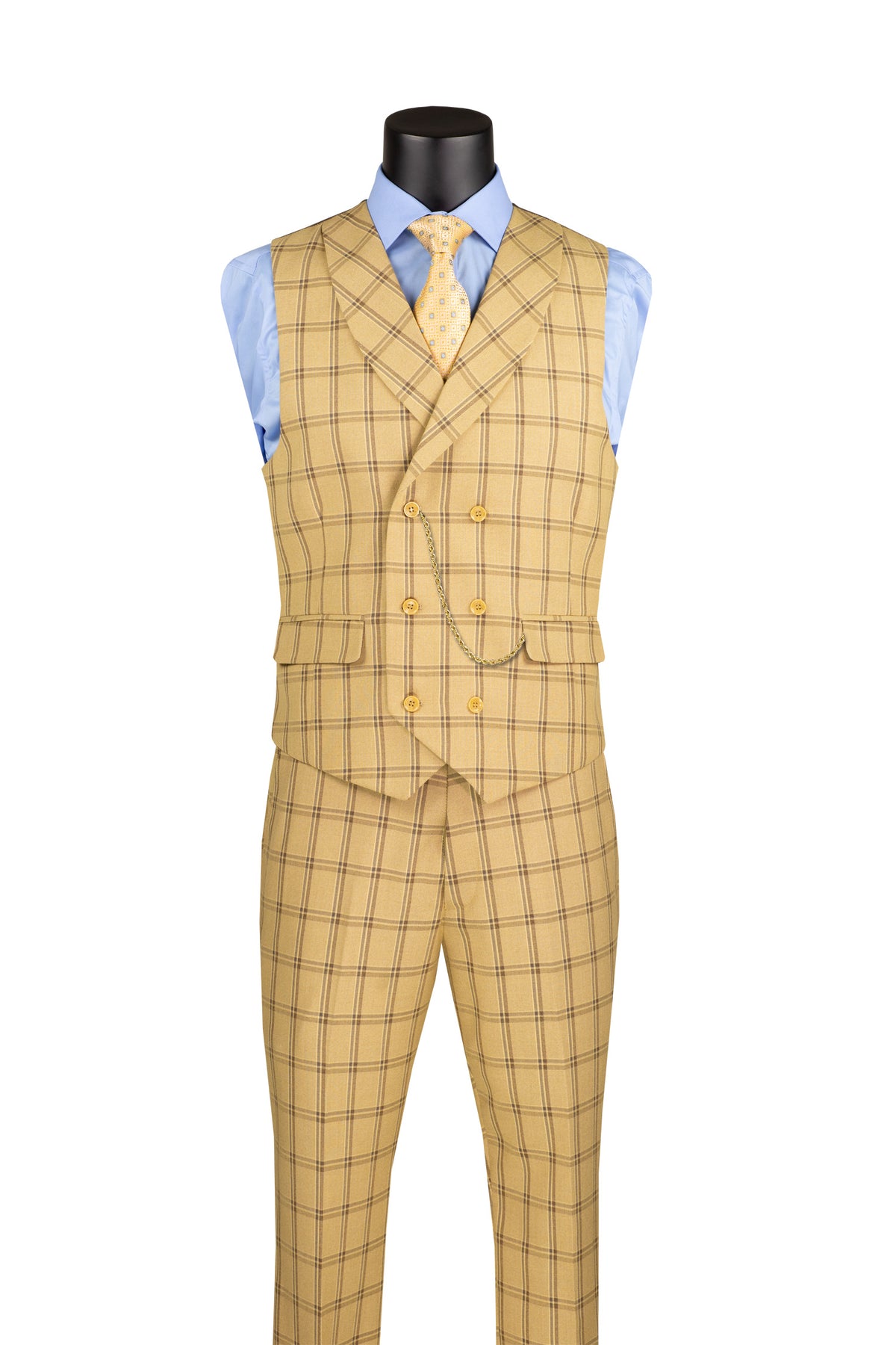 Vinci Philosophy Modern Fit 3-Piece Glen Windowpane