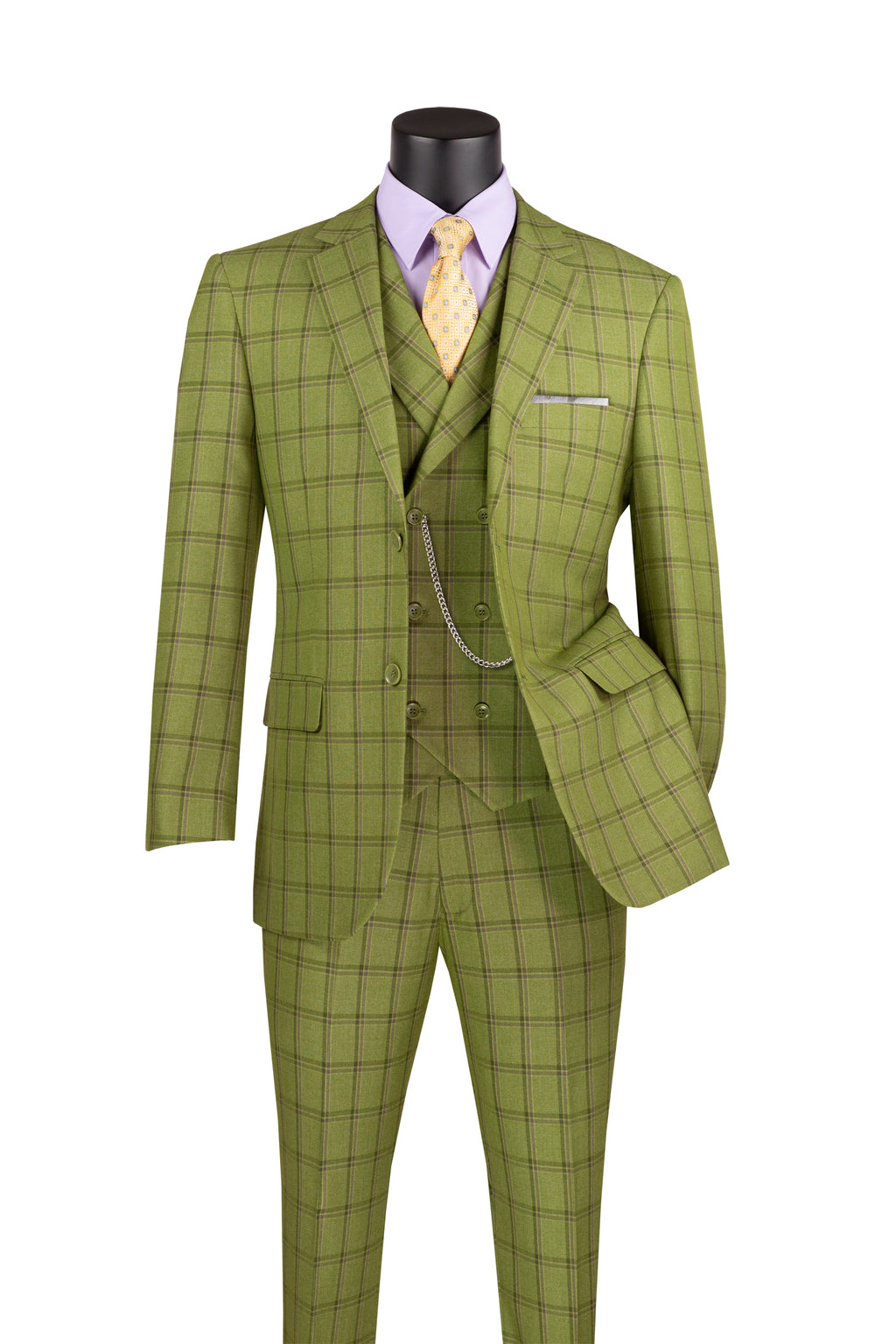 Vinci Philosophy Modern Fit 3-Piece Glen Windowpane