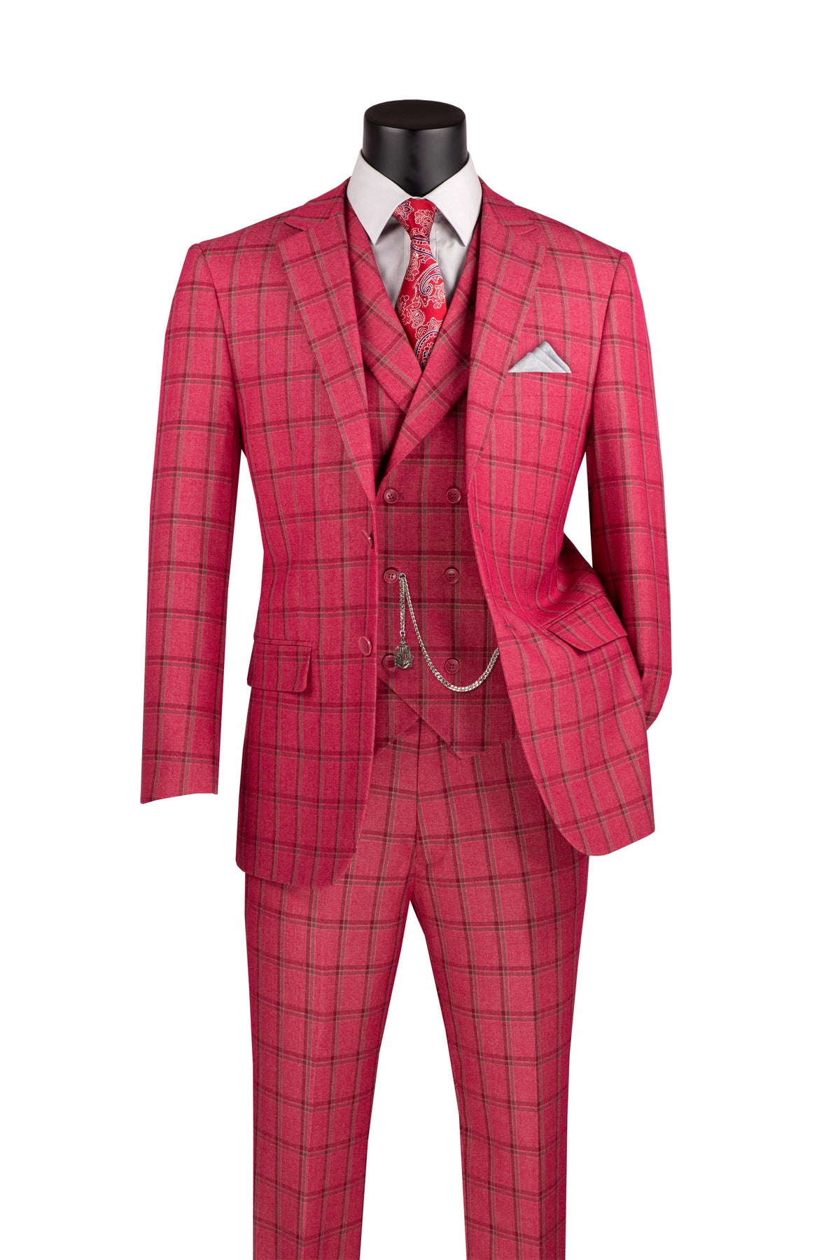 Vinci Philosophy Modern Fit 3-Piece Glen Windowpane