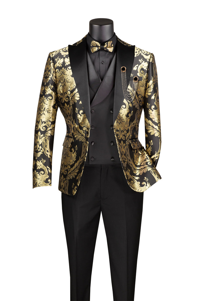 Vinci Philosophy Modern Fit 3-Piece Jacquard Suit