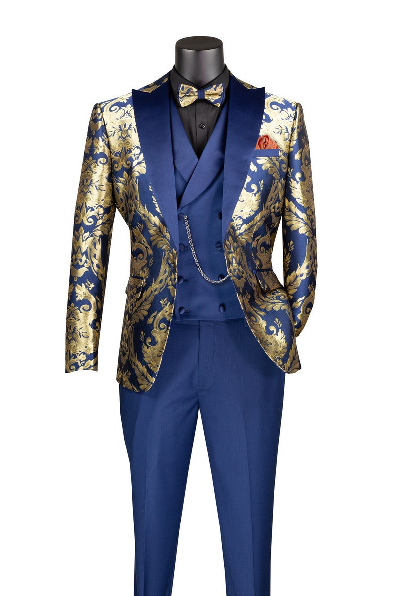 Vinci Philosophy Modern Fit 3-Piece Jacquard Suit