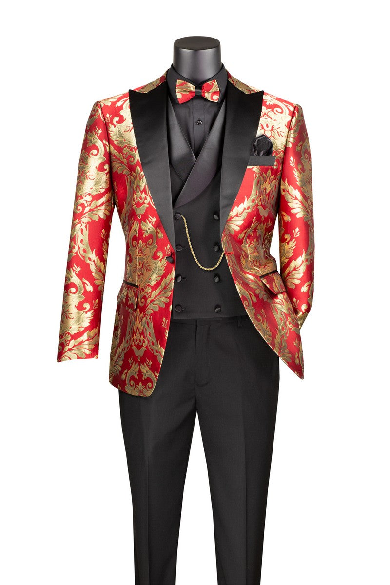 Vinci Philosophy Modern Fit 3-Piece Jacquard Suit
