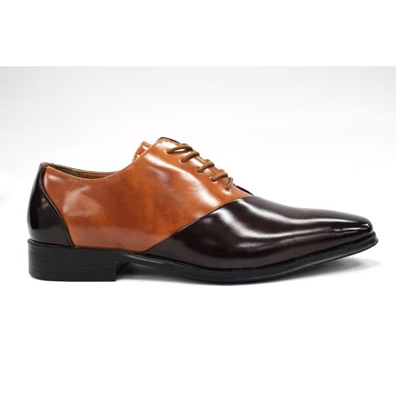 Antonio Cerrelli Burgundy/Tan Leather Lace Dress Shoes