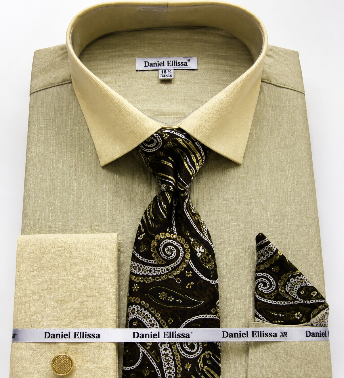 Daniel Ellissa Men's French Cuff Shirt Set - Subtle Textured Heather