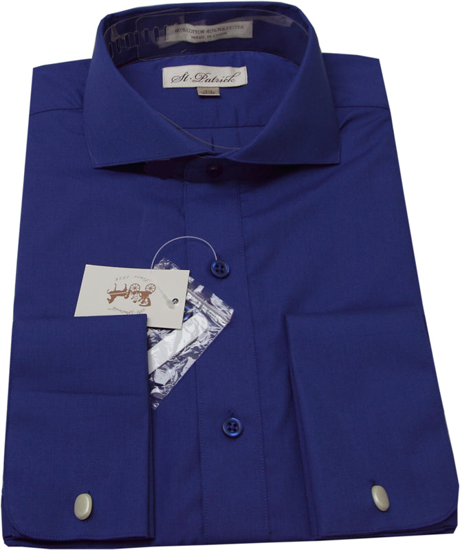 St. Patrick Spread Collar Long Sleeve Dress Shirt with French Cuffs