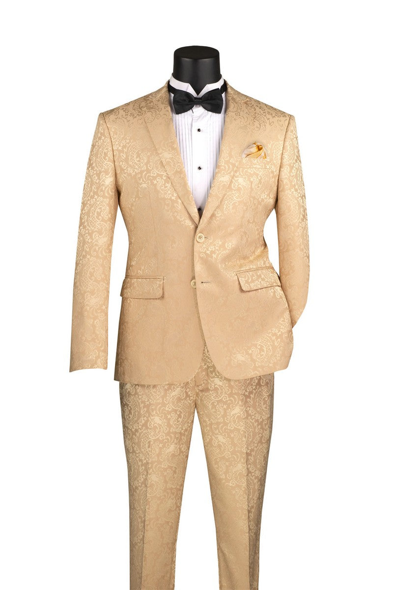 Vinci Philosophy Slim Fit Textured Fancy Pattern 2-Piece Suit