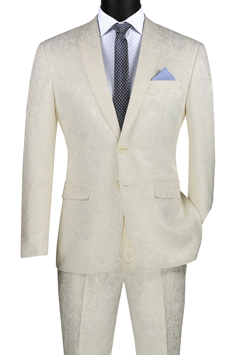 Vinci Philosophy Slim Fit Textured Fancy Pattern 2-Piece Suit