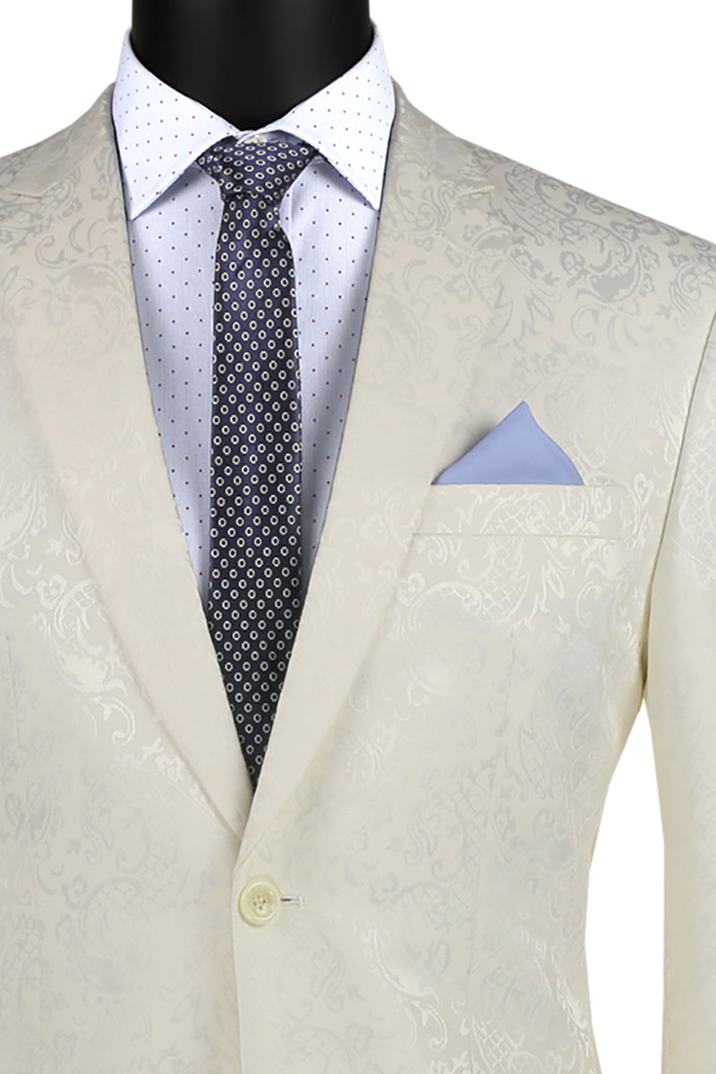 Vinci Philosophy Slim Fit Textured Fancy Pattern 2-Piece Suit