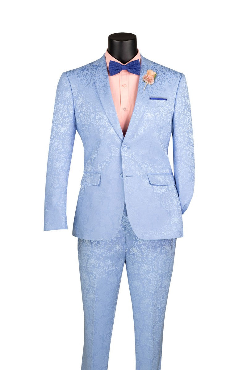 Vinci Philosophy Slim Fit Textured Fancy Pattern 2-Piece Suit