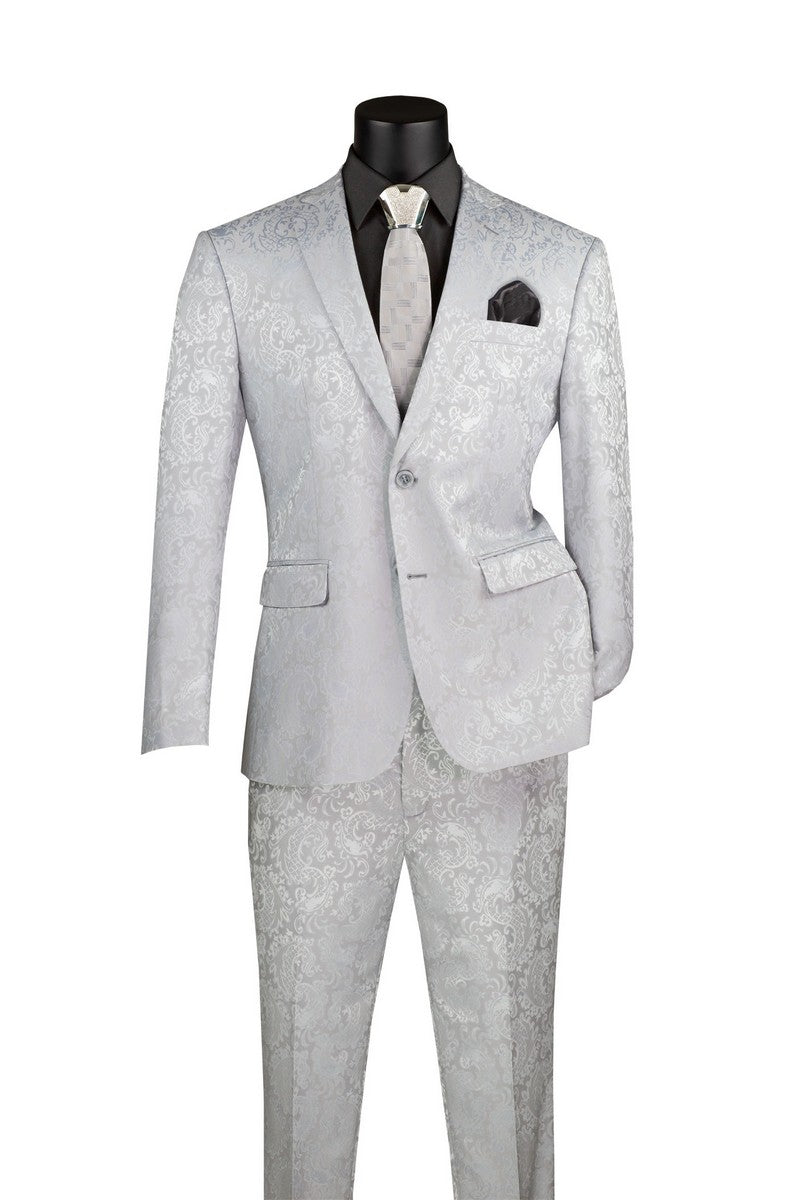 Vinci Philosophy Slim Fit Textured Fancy Pattern 2-Piece Suit