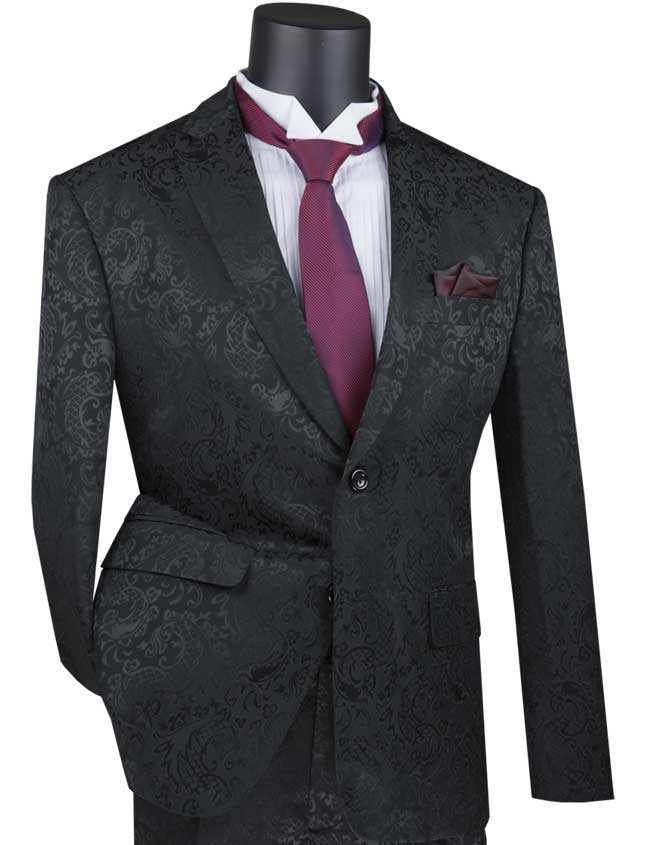 Vinci Philosophy Slim Fit Textured Fancy Pattern 2-Piece Suit