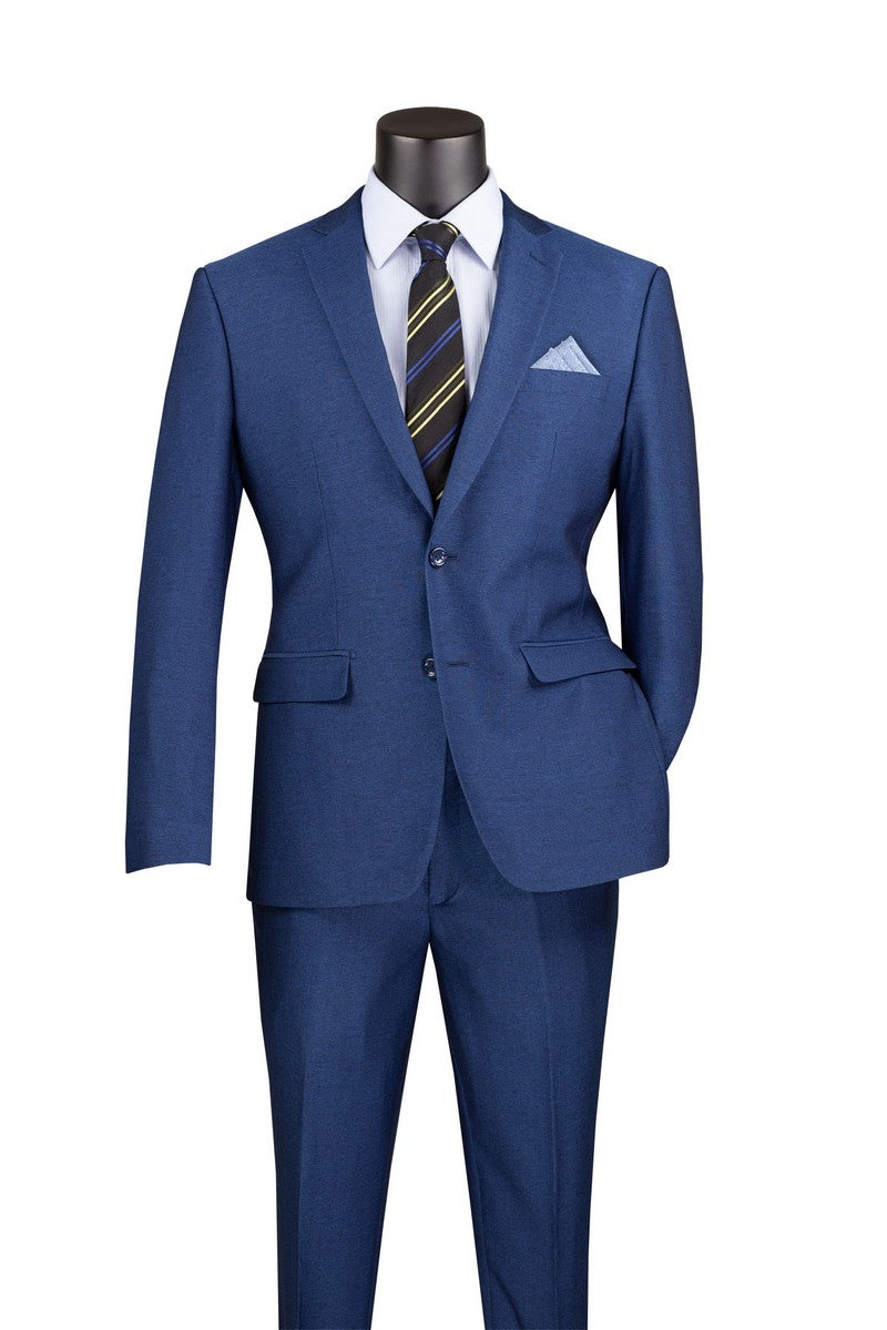 Vinci Philosophy Slim Fit Texture Weaved Stretch Fabric 2-Piece Suit