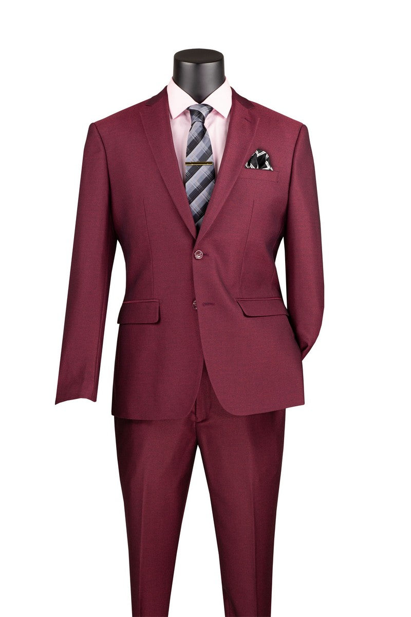 Vinci Philosophy Slim Fit Texture Weaved Stretch Fabric 2-Piece Suit
