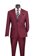 Vinci Philosophy Slim Fit Texture Weaved Stretch Fabric 2-Piece Suit