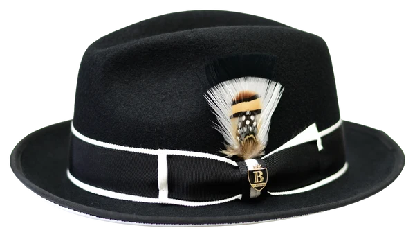 Bruno Capelo Saverio Fedora Hat – Black/White