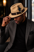 Bruno Capelo Saverio Fedora Hat – Tan/Dark Brown