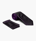 Stacy Adams Formal Purple Men's Tie & Hanky Set