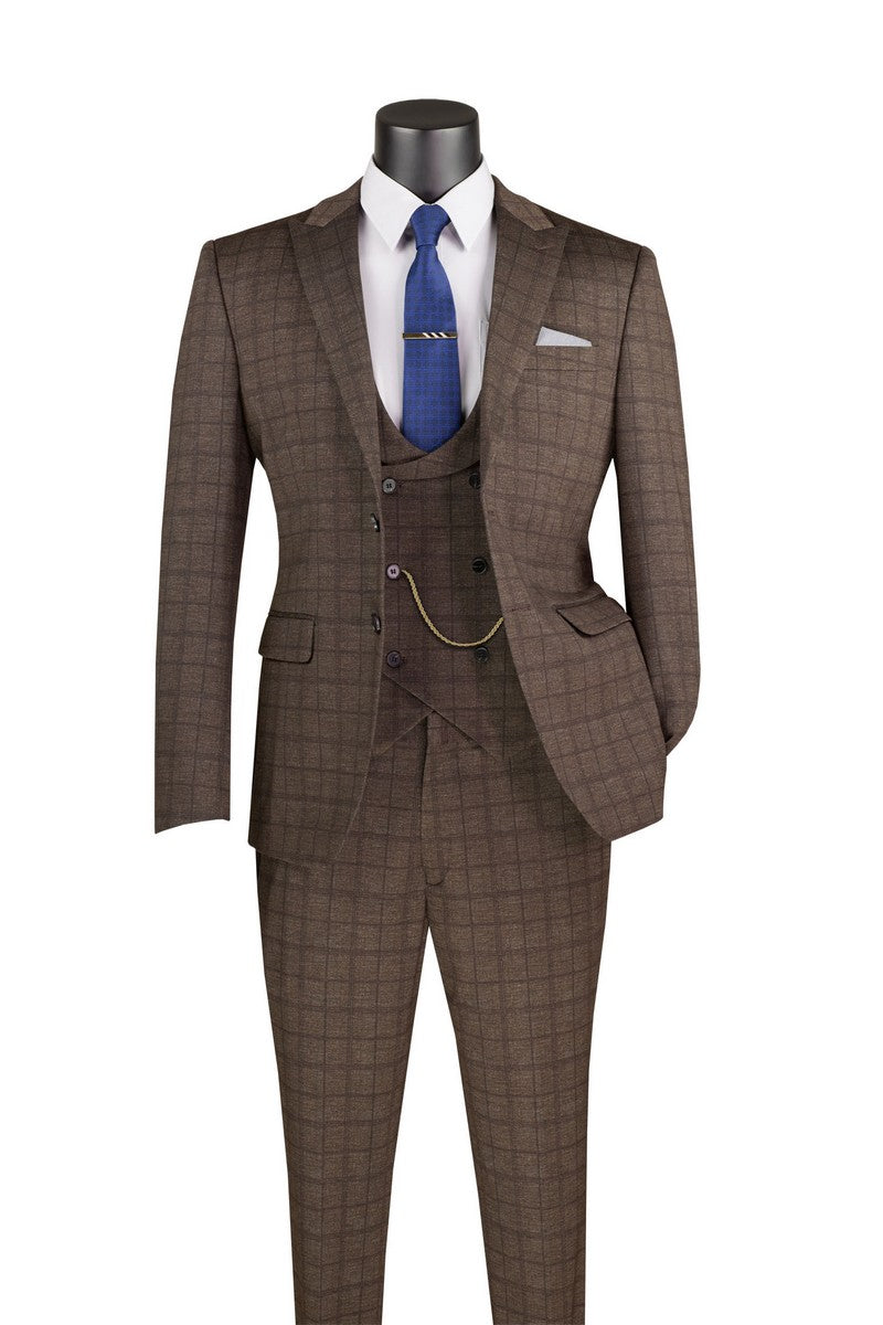 Vinci Philosophy Slim Fit 3-Piece Lapel Vest Suit