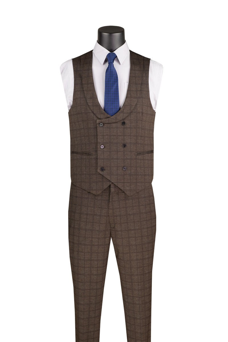 Vinci Philosophy Slim Fit 3-Piece Lapel Vest Suit