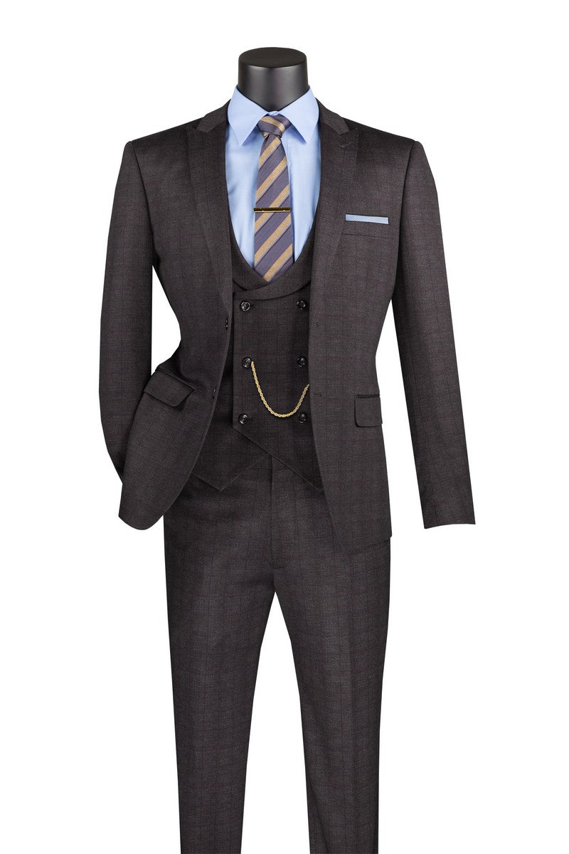 Vinci Philosophy Slim Fit 3-Piece Lapel Vest Suit