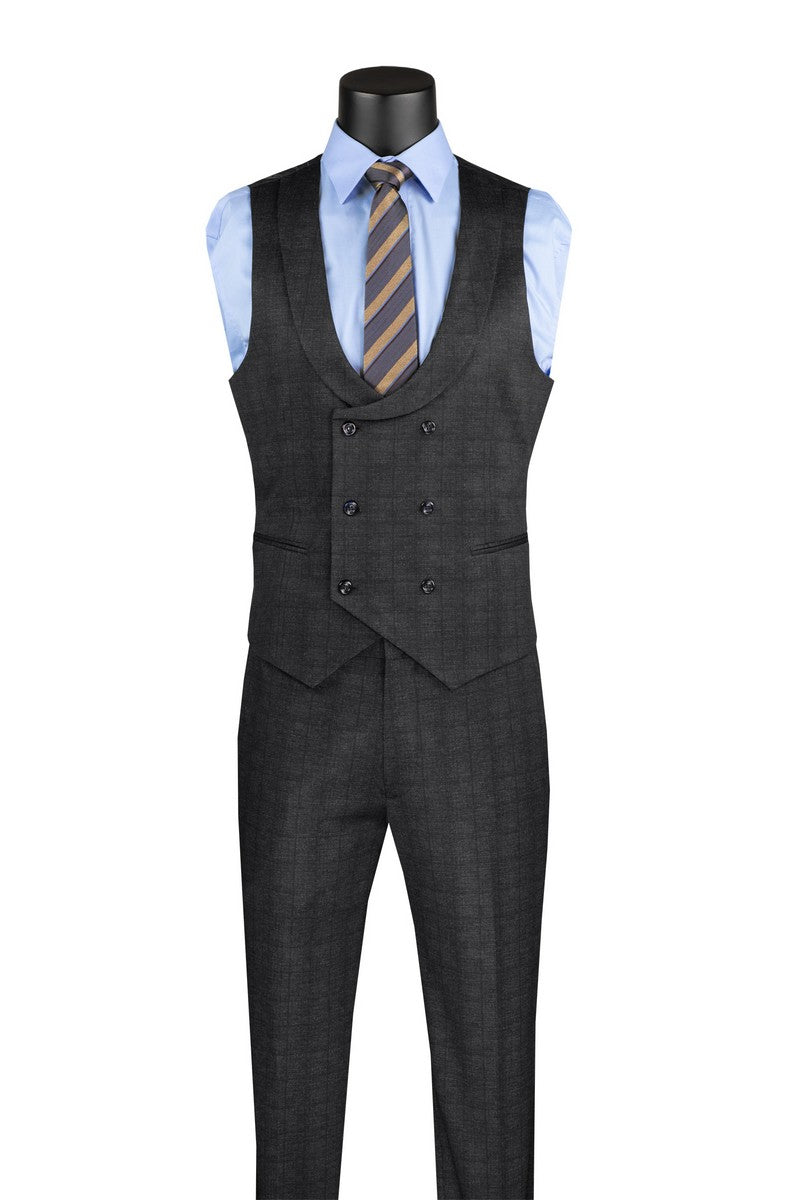 Vinci Philosophy Slim Fit 3-Piece Lapel Vest Suit