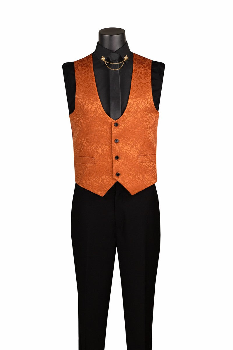 Vinci Philosophy Slim Fit 3-Piece Vested Jacquard Tuxedo