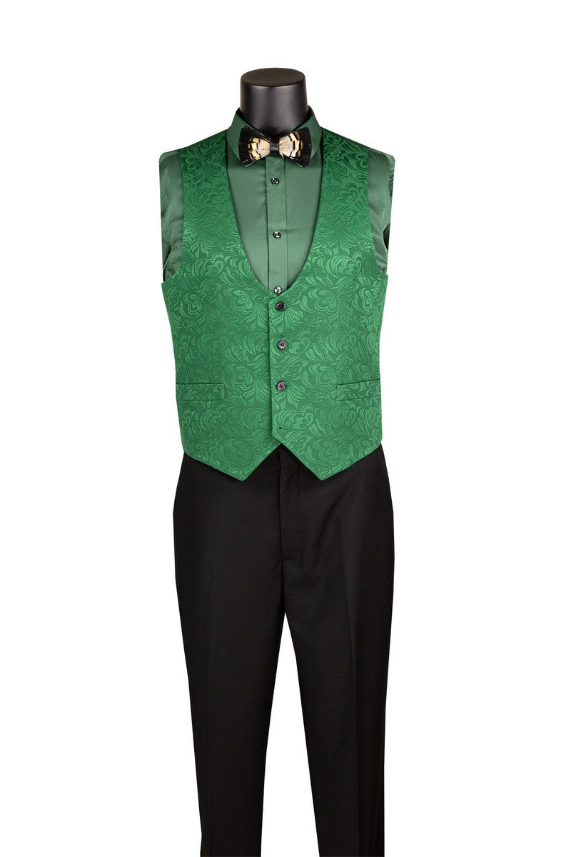 Vinci Philosophy Slim Fit 3-Piece Vested Jacquard Tuxedo