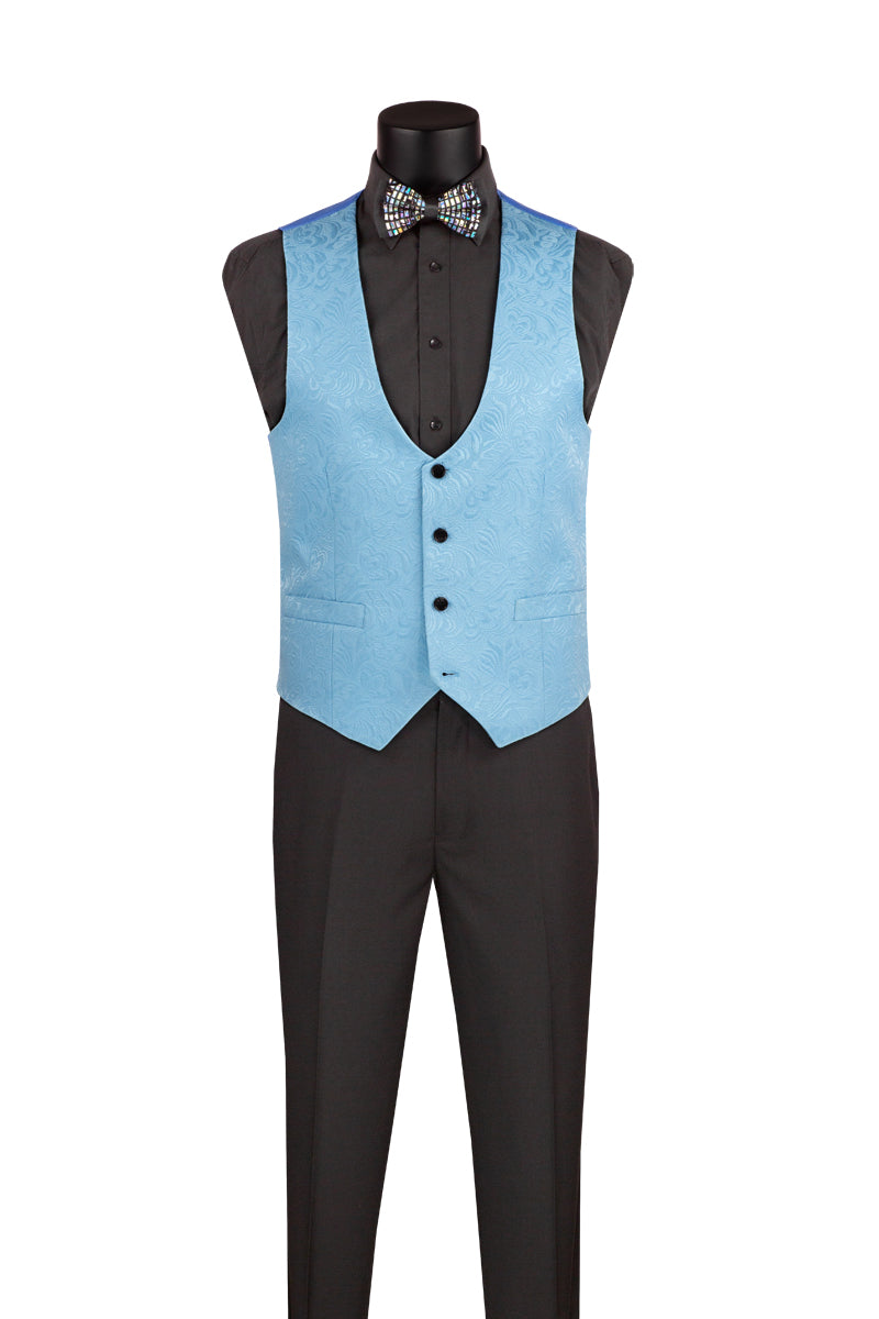 Vinci Philosophy Slim Fit 3-Piece Vested Jacquard Tuxedo