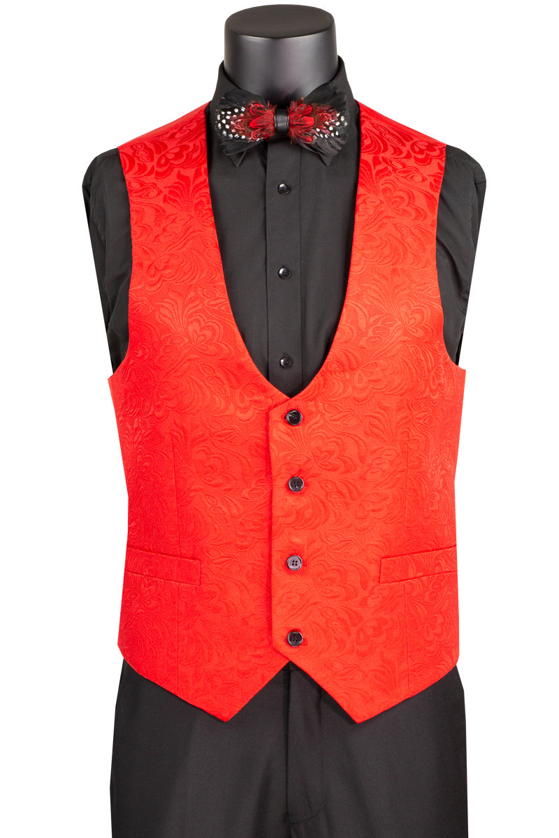 Vinci Philosophy Slim Fit 3-Piece Vested Jacquard Tuxedo